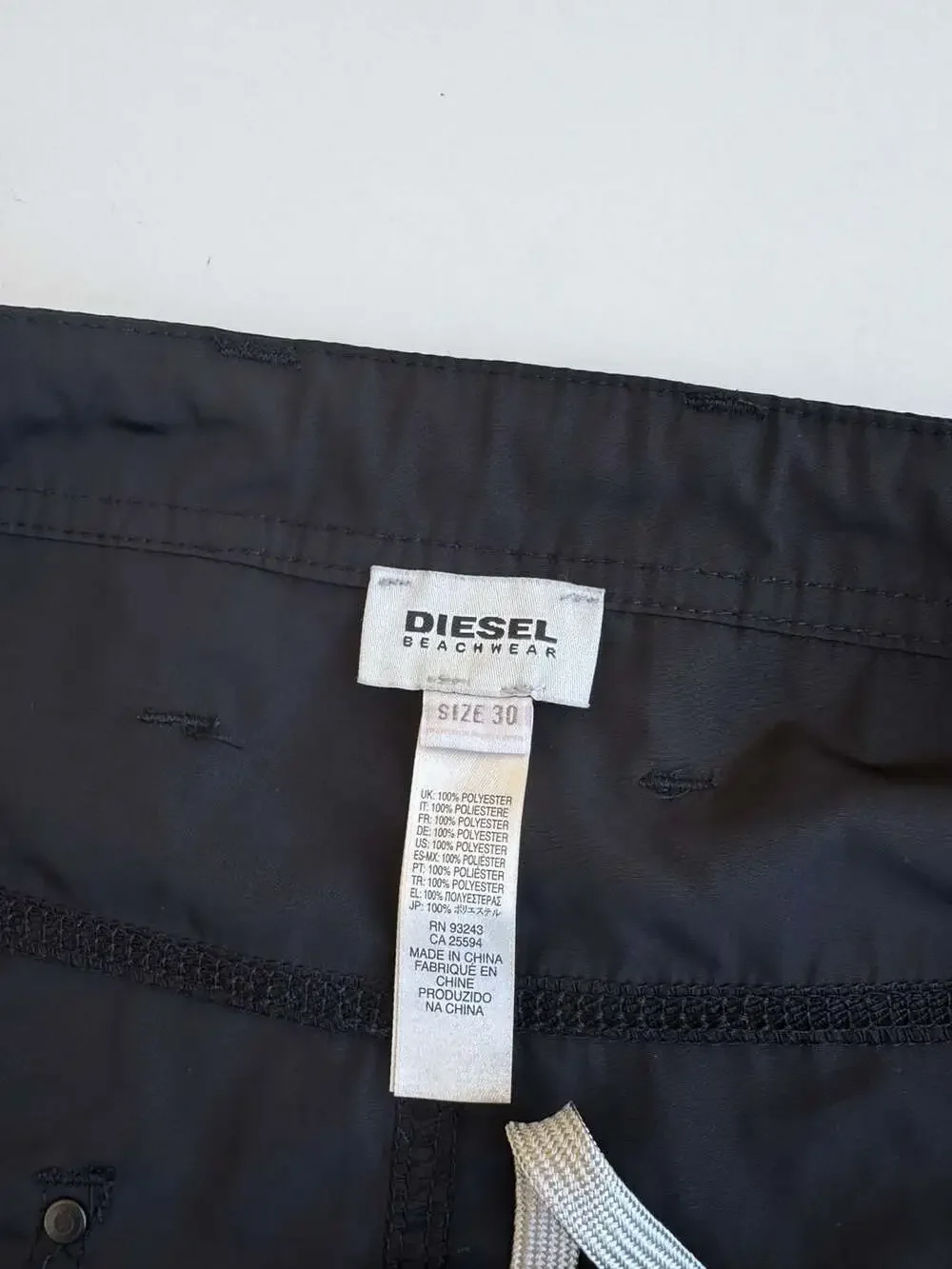 Diesel Industry Black Polyester Beachwear Swim Shorts